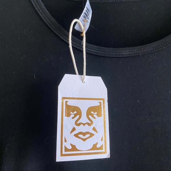 NWT Obey Lynx Black Bodycon Side Tape Dress - Picture 5 of 6